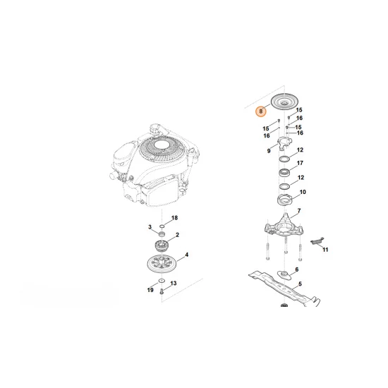 Stihl  bęben sprzęgła, część dolna 6378 160 2905
